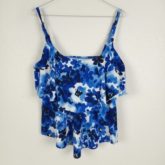 Maxine Bikini Top Size 18 Floral Ruffle Detail Swim - Picture 1 of 6